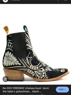 No. 1001 freeway Chelsea boot x Lenni the label x pskaufman embroidered western